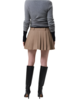 Citizens of Humanity Pleated Mini Skirt - Khaki - Thumbnail 2