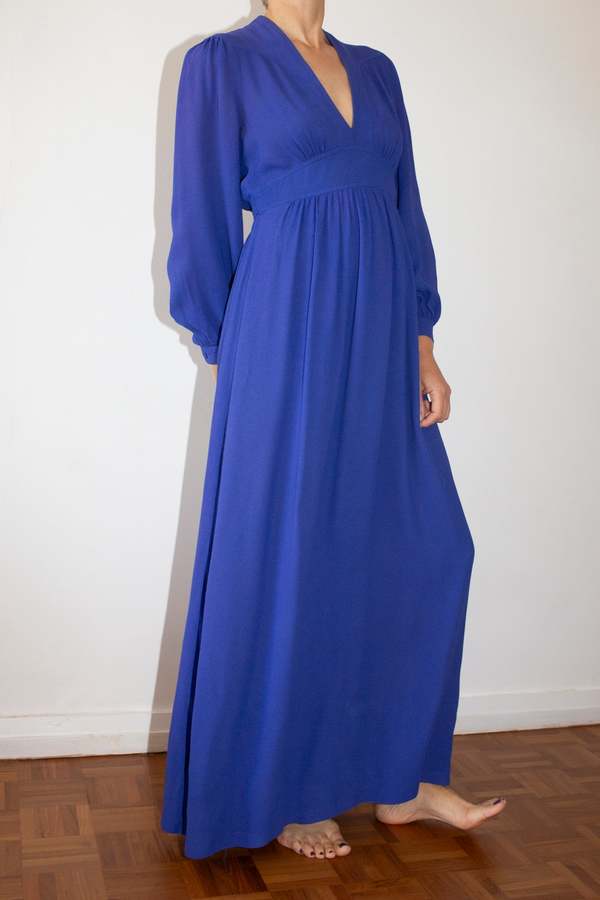 Ossie Clark For Radley Crepe Moss Dress - Blue/Violet