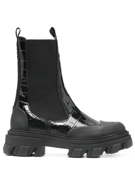 ロングブーツ Ganni FW24 BIKER BOOTS (S2275_099) Black Black Mid Shaft Biker Boots | GANNI KR 가니