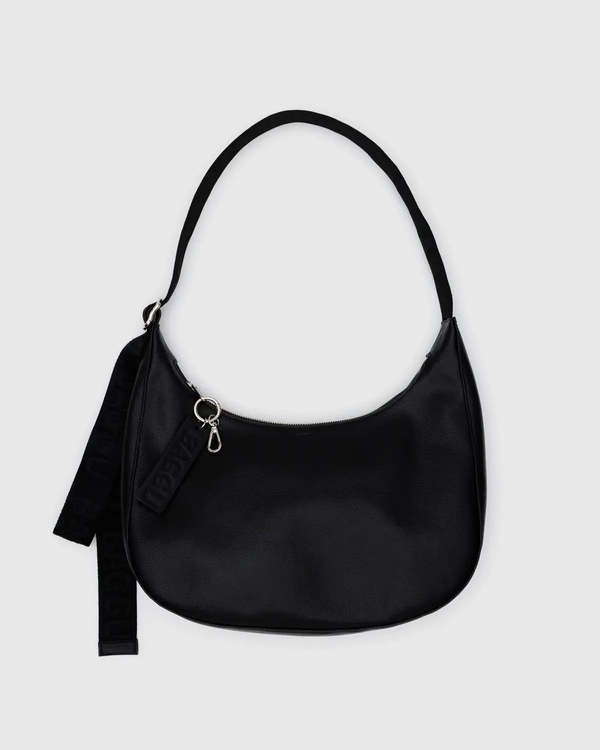BAGGU Medium Recycled Leather Crescent Bag