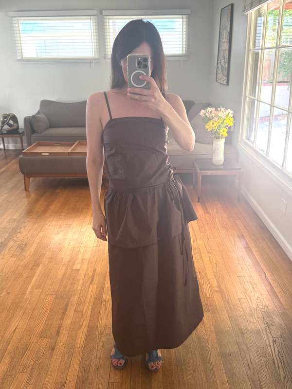 Deiji Studios Peplum Dress - Chocolate