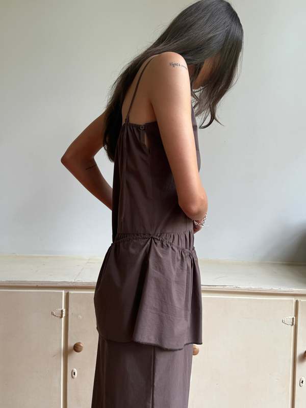 brown peplum dress Tyler Peplum Mini Dress in Brown Corduroy
