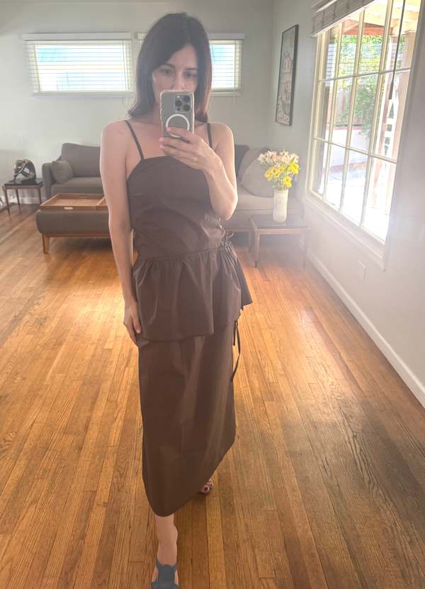 Deiji Studios Peplum Dress - Chocolate
