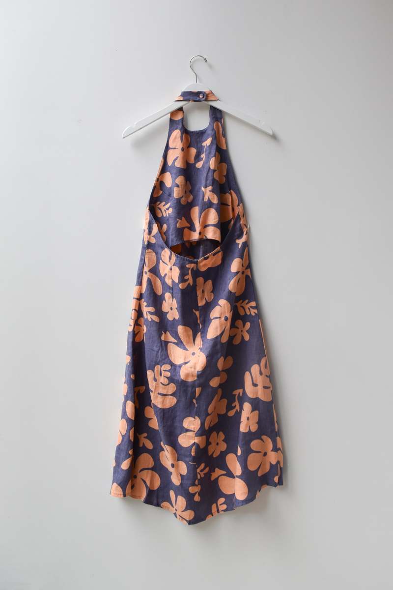 at Dawn. Flower Halter Mid Dress