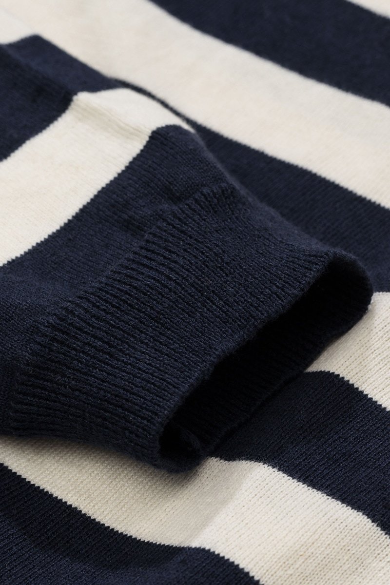NORSE PROJECTS ARILD LINEN sweater - STRIPE ECRU