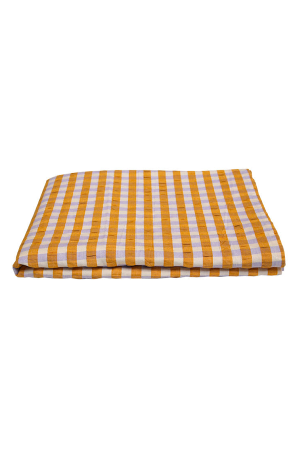 Mosey Me Seersucker Tablecloth - Mango