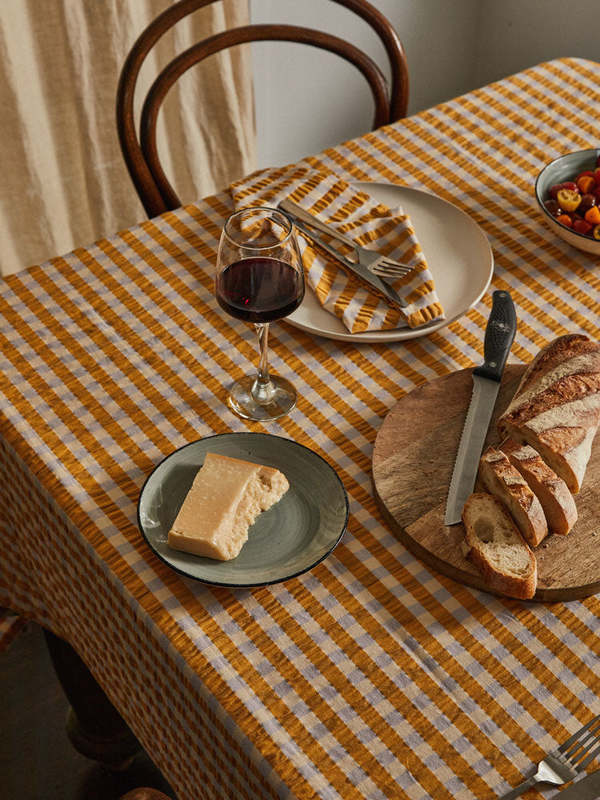 Mosey Me Seersucker Tablecloth - Mango