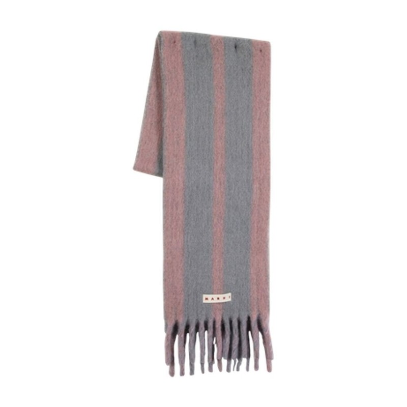 スカーフ Marni Wool Scarf With Alternating Stripes Marni Wool Scarf With Alternating Blue Stripes - Blue