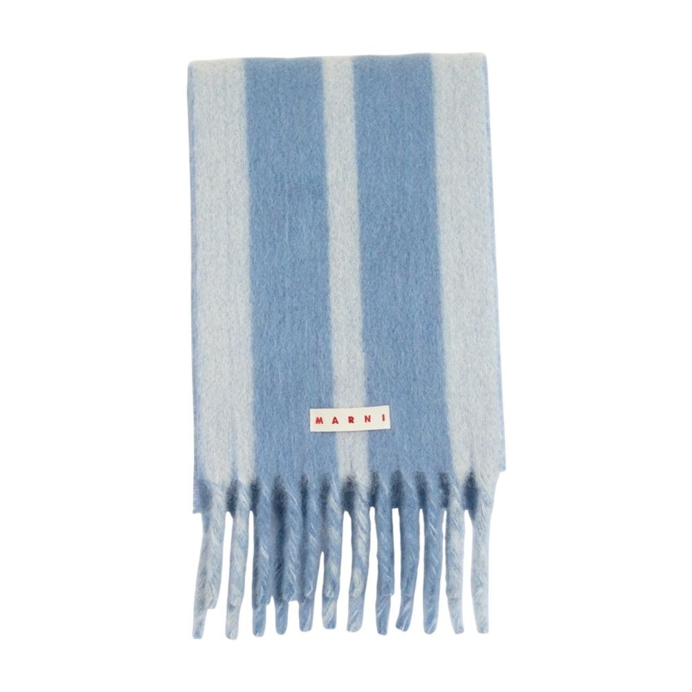 スカーフ Marni Wool Scarf With Alternating Stripes Marni Wool Scarf With Alternating Blue Stripes - Blue