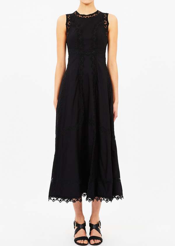 Ulla Johnson Anela Sleeveless Midi Dress - Noir | Garmentory