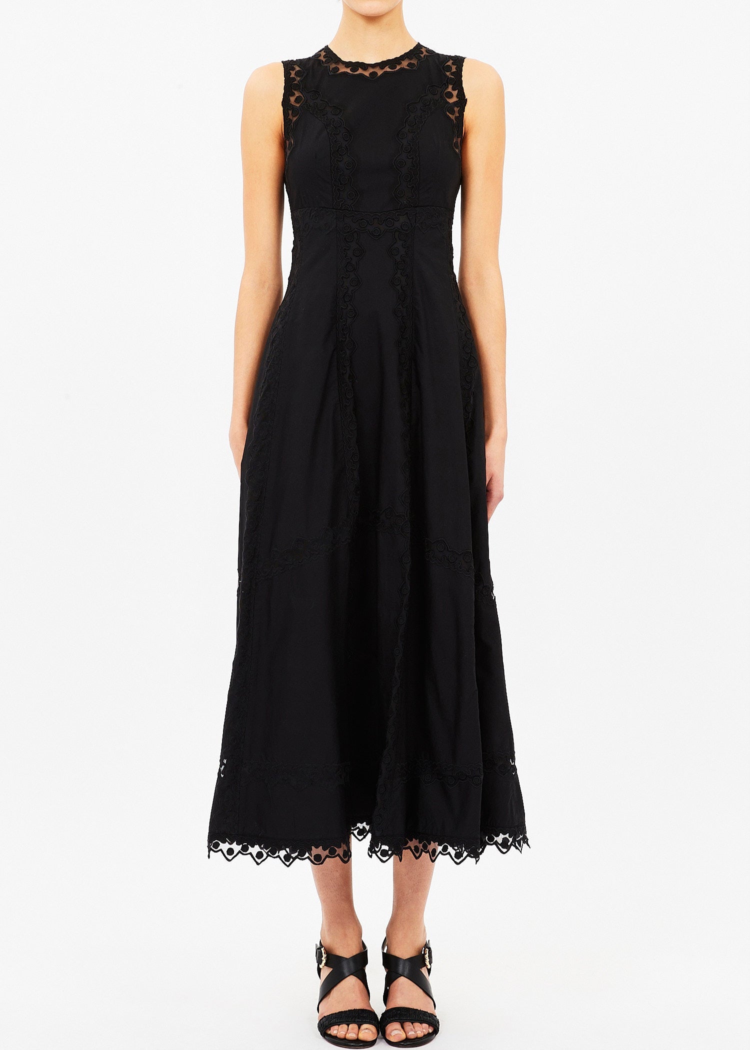 Ulla Johnson Anela Sleeveless Midi Dress - Noir | Garmentory