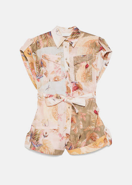 ZIMMERMANN★素敵！Hydrangia Floral Cassia Paneled Romper NWT ZIMMERMANN Hydrangia Floral Cassia Paneled Romper AU 0