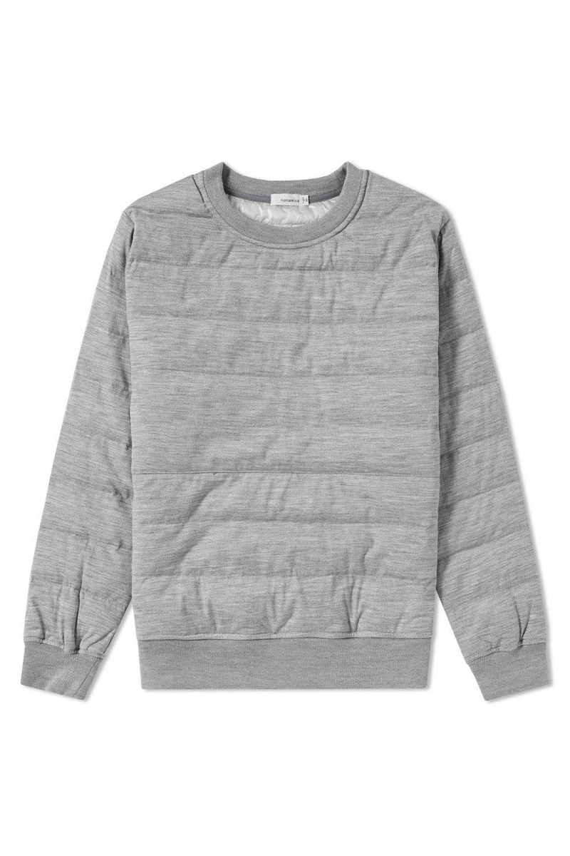 Nanamica Down Crew Neck Sweater - Heather Grey | Garmentory