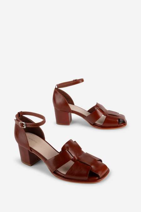 靴 Dion LEE  LACED COIL MULE 40 Dion Lee Laced Coil Sandal - Tan | Garmentory