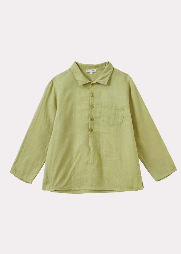 KIDS Caramel Bullshark Children's Cotton Shirt - Lime