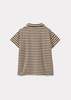 KIDS Caramel Tobias Children's Cotton Toweling Top - Khaki and Ecru Stripe - Thumbnail 8