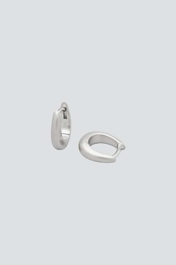 Tom Wood Silver Satin Liz Hoops