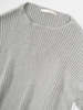 Erica Tanov Pima Cotton Ribbed Pullover - Light Grey - Thumbnail 4