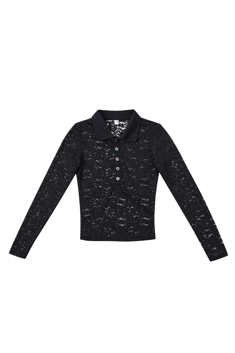 Fashion Brand Company Rose Lace Long Sleeve Polo Fashion Brand Company Rose Lace Long Sleeve Polo