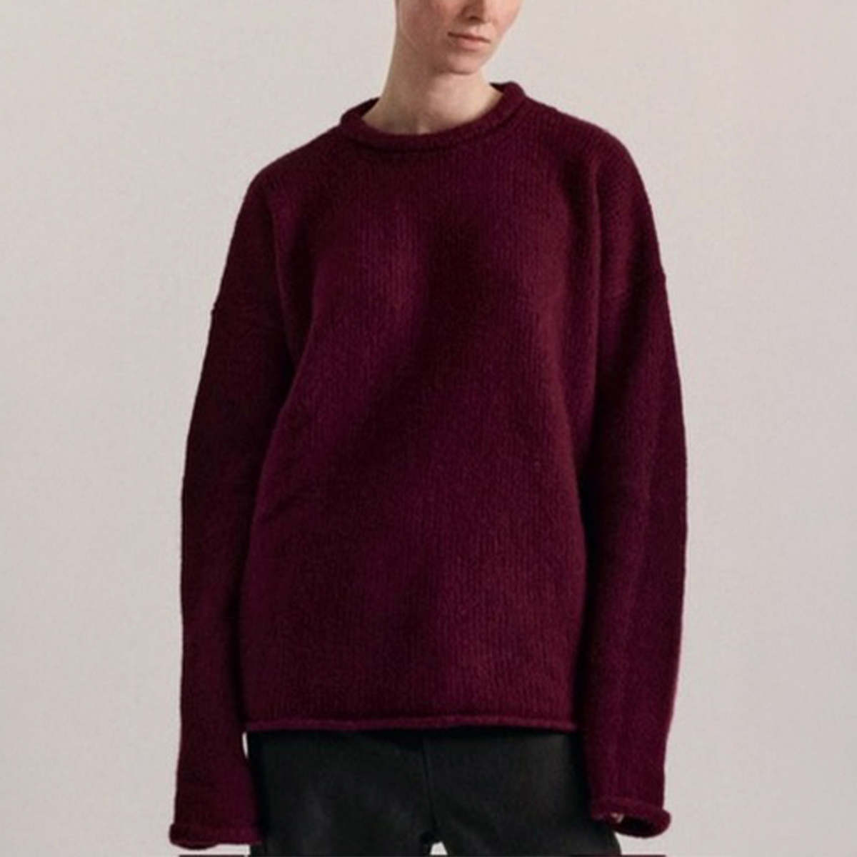トップス CASEY CASEY 22AW HIGH NECK JUMPER Casey Casey Crew Neck Jumper Dry Wool Concrete – Neighbour