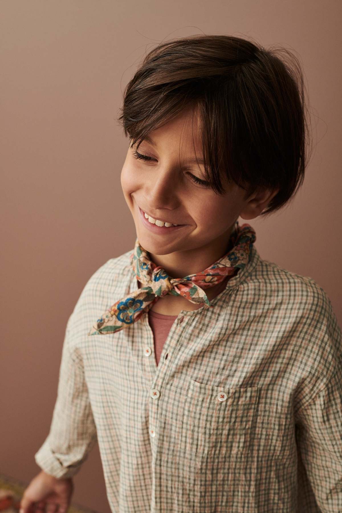  Kids Caramel ADONIS SHIRT - ORANGE CHECK - Image 2 of 3