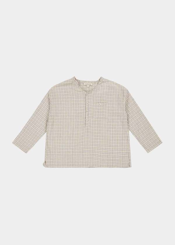  Kids Caramel ADONIS SHIRT - ORANGE CHECK