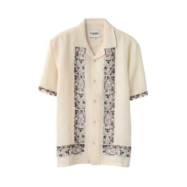 Corridor Bacchanal Embroidery S/S Camp Shirt - Natural Corridor Bacchanal Embroidery S/S Camp Shirt - Natural
