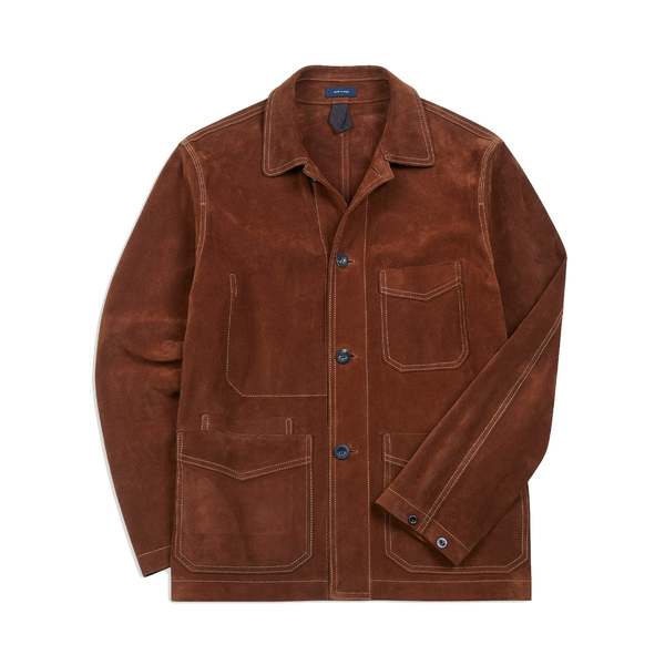 DRAKES Heavyweight Suede Five-Pocket Chore Jacket
