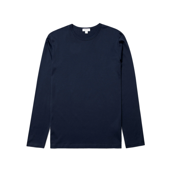Sunspel Long Sleeve Classic T-Shirt - Navy