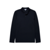 Sunspel Long Sleeve Waffle Polo Shirt - Navy - Thumbnail 1