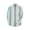 DRAKES LP Striped Linen Shirt - Purple, White & Green - Thumbnail 1
