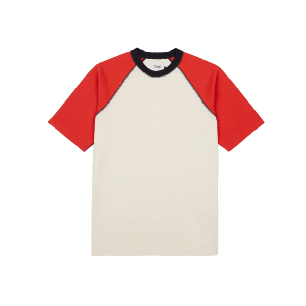 DRAKES SS Raglan Hiking Tee - Ecru/Clay