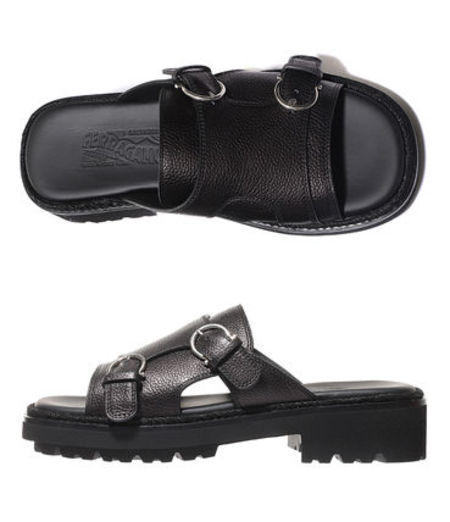 Salvatore Ferragamo｜MULES (759947 021169) Ferragamo Salvatore Ferragamo Men's Black Leather Gancini