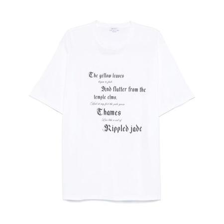 【送料&関税込】Dries Van Noten heaton White Cotton Blend T- Dries Van Noten 'HEATON' WHITE COTTON BLEND T-SHIRT