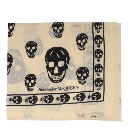 Alexander McQueen Rib Dutch Floral Scarf - Ivory | Garmentory