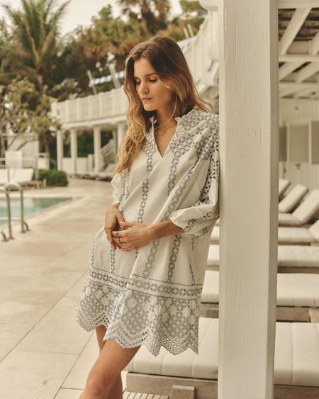 GANNI Floral Minidress - Oyster Gray | Garmentory
