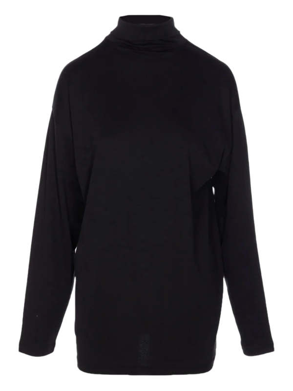 Lemaire Relaxed Mock Neck T-shirt - Black | Garmentory