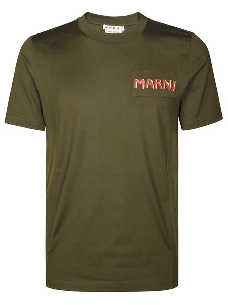 Marni Organic Cotton T-shirt With Logo - Black | Garmentory