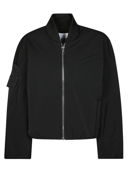 Ganni Light Twill Oversized Short Bomber Jacket - Black