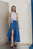Datura Lapis Striped Linen Alma Skirt - Thumbnail 4
