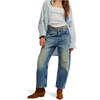 Free People Deep Trance Dropped Boyfriend Jean - Bleached Out - Thumbnail 1