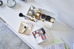 Yamazaki Home Makeup Organizer with Mirror - Steel + Wood - Thumbnail 4