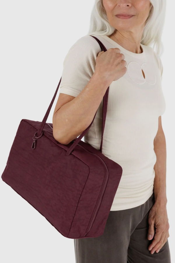 BAGGU Mahogany Medium Nylon Bowler Bag