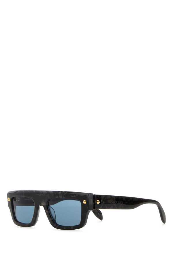 Alexander McQueen Multicolor Acetate Sunglasses - Havana/Blue