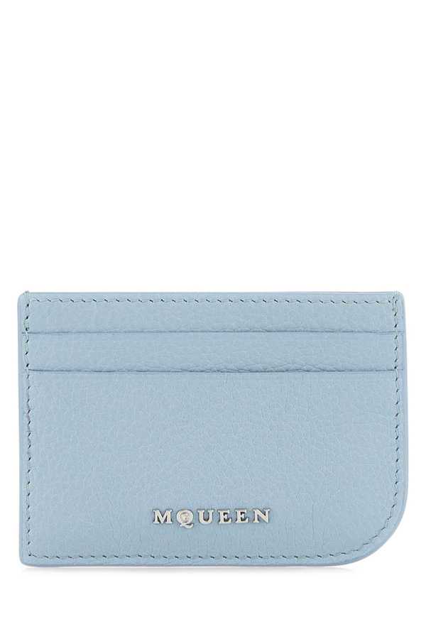 Alexander McQueen Leather Card Holder - Shirting Blue Silver