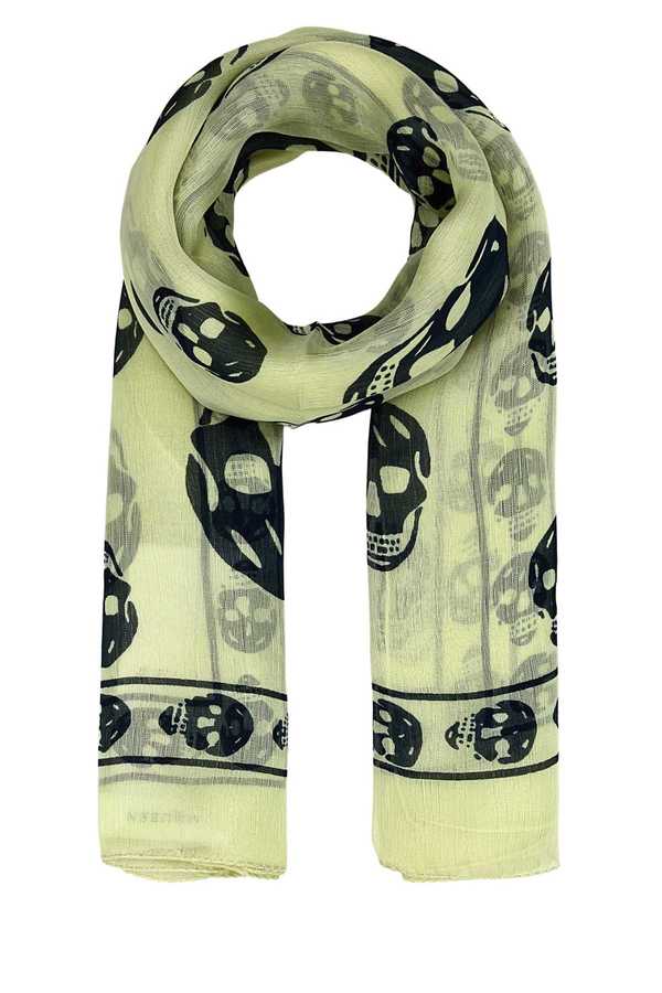 Alexander McQueen Printed Silk Foulard - PEARNAVY
