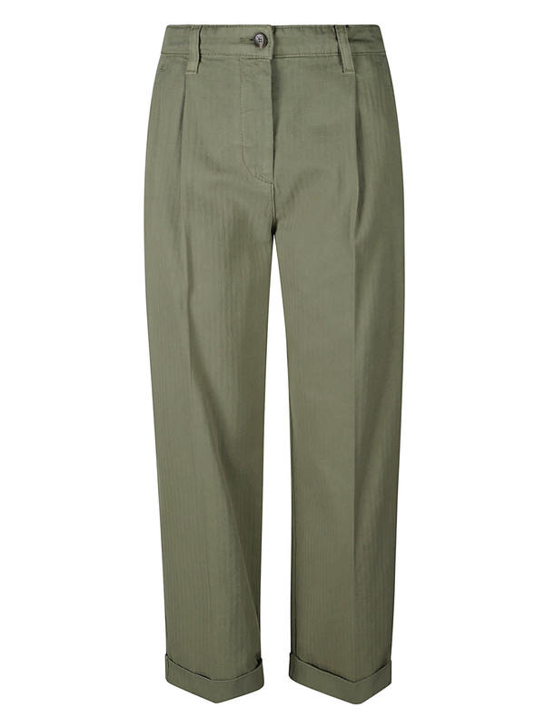パンツ ETRO Cropped chino pants Green WREA0018AC169 Etro Cropped Chino Trousers - Green | Garmentory