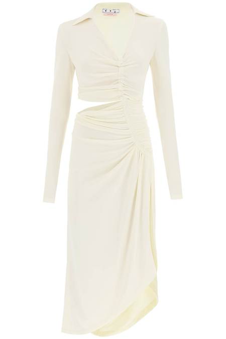 【送料&関税込】Off-White Midi Viscose Dress Off-White Midi Viscose Dress - White | Garmentory