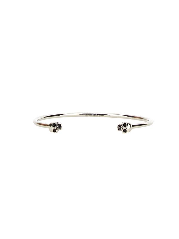 Alexander McQueen Twin Skull Bracelet - Silver | Garmentory