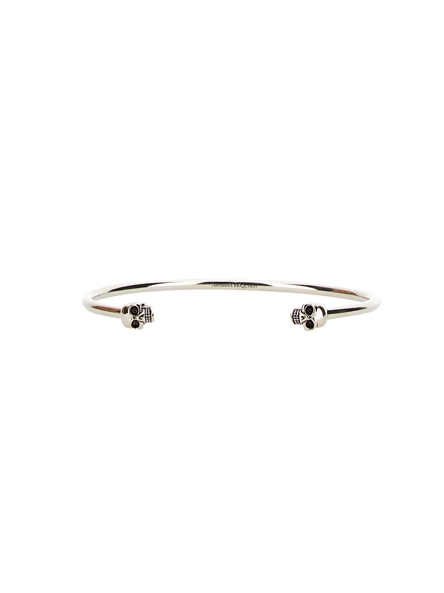 Alexander McQueen Twin Skull Bracelet - Silver | Garmentory